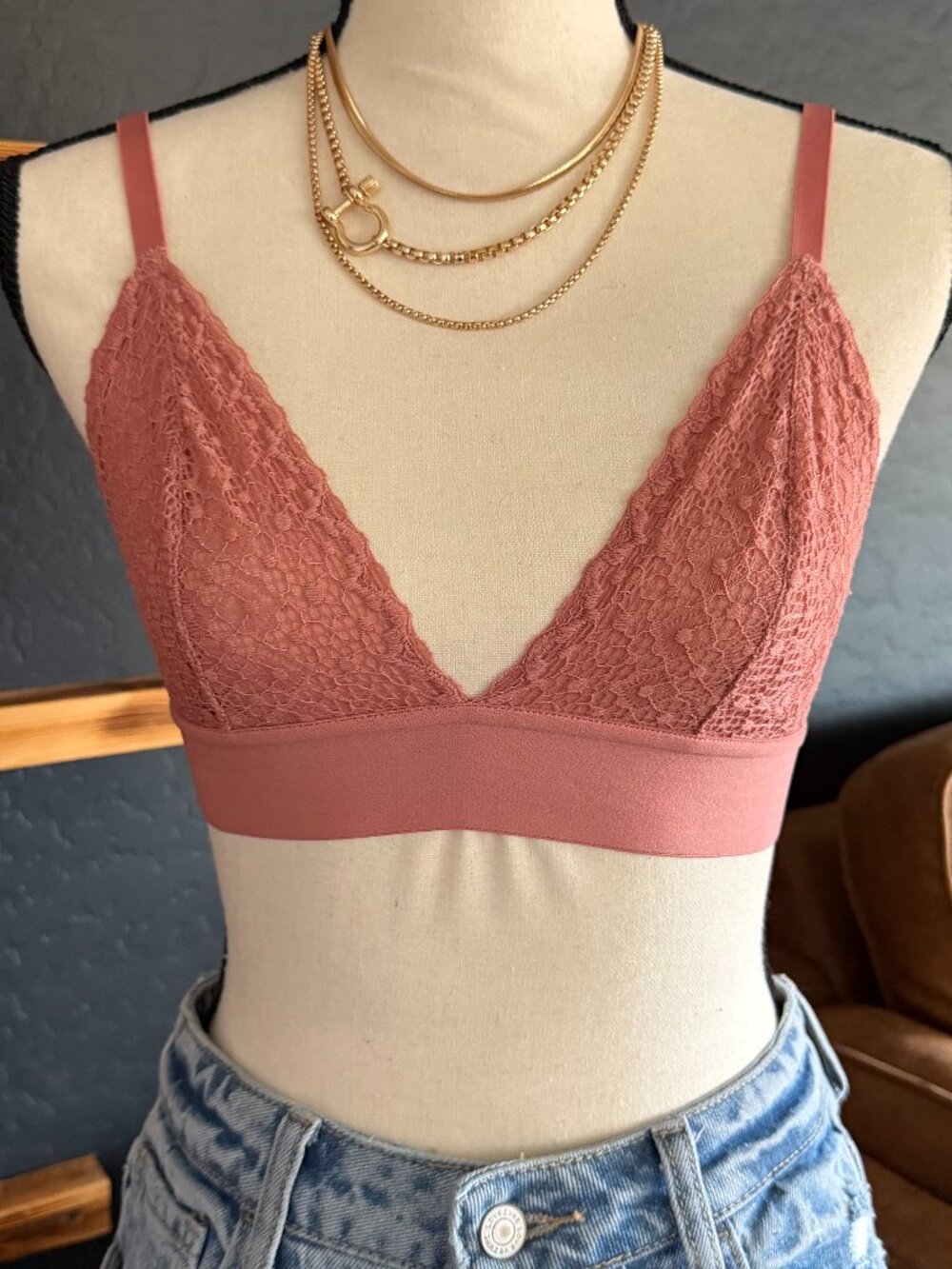 Lively Lace Demi Bra - Rose